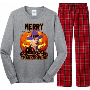 Merry Thanksgiving Funny Joe Biden Halloween Long Sleeve Pajama Set