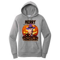 Merry Thanksgiving Funny Joe Biden Halloween Women's Pullover Hoodie