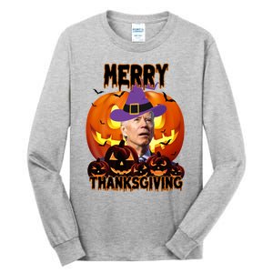 Merry Thanksgiving Funny Joe Biden Halloween Tall Long Sleeve T-Shirt