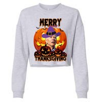 Merry Thanksgiving Funny Joe Biden Halloween Cropped Pullover Crew