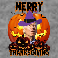 Merry Thanksgiving Funny Joe Biden Halloween Cropped Pullover Crew