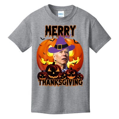 Merry Thanksgiving Funny Joe Biden Halloween Kids T-Shirt