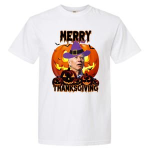 Merry Thanksgiving Funny Joe Biden Halloween Garment-Dyed Heavyweight T-Shirt