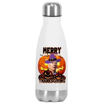 Merry Thanksgiving Funny Joe Biden Halloween Stainless Steel Insulated Water Bottle