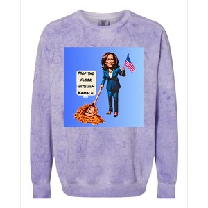 Mop The Floor With Him Kamala! Colorblast Crewneck Sweatshirt