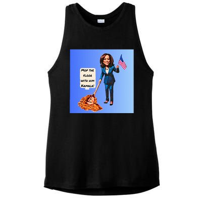 Mop The Floor With Him Kamala! Ladies PosiCharge Tri-Blend Wicking Tank