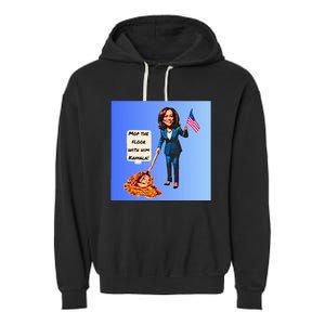 Mop The Floor With Him Kamala! Garment-Dyed Fleece Hoodie