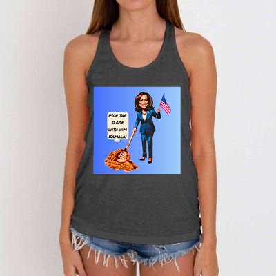 Mop The Floor With Him Kamala! Women's Knotted Racerback Tank