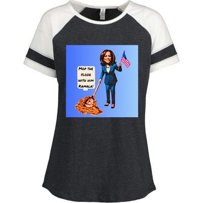 Mop The Floor With Him Kamala! Enza Ladies Jersey Colorblock Tee