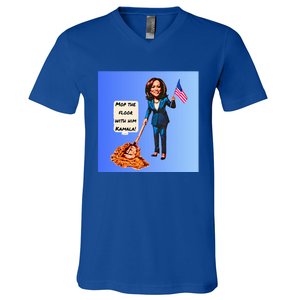 Mop The Floor With Him Kamala! V-Neck T-Shirt