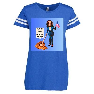 Mop The Floor With Him Kamala! Enza Ladies Jersey Football T-Shirt