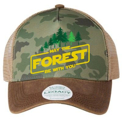 May The Forest Be With You Funny Earth Day Camping Space Pun Legacy Tie Dye Trucker Hat