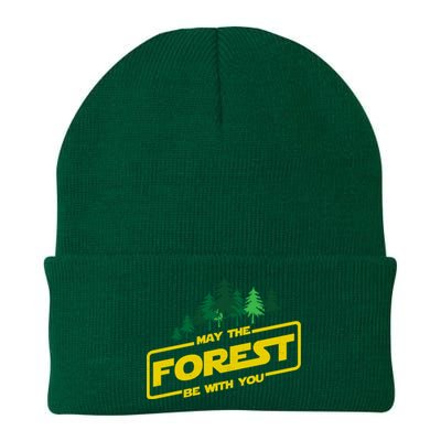 May The Forest Be With You Funny Earth Day Camping Space Pun Knit Cap Winter Beanie