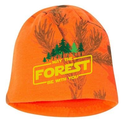 May The Forest Be With You Funny Earth Day Camping Space Pun Kati - Camo Knit Beanie