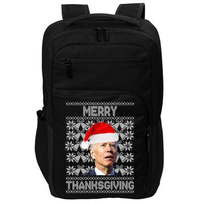 Merry Thanksgiving Funny Biden Ugly Christmas Impact Tech Backpack