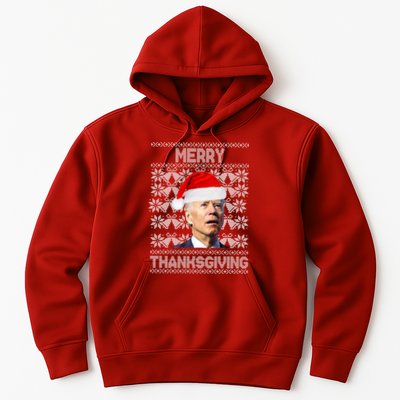 Merry Thanksgiving Funny Biden Ugly Christmas Hoodie