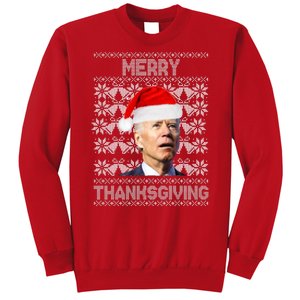 Merry Thanksgiving Funny Biden Ugly Christmas Sweatshirt