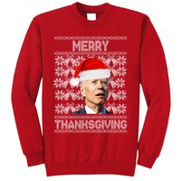 Merry Thanksgiving Funny Biden Ugly Christmas Sweatshirt