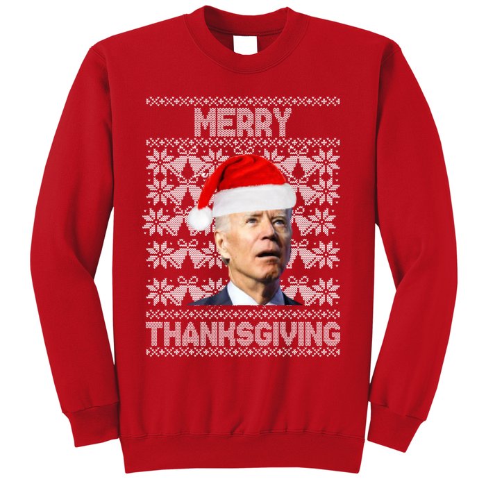 Merry Thanksgiving Funny Biden Ugly Christmas Sweatshirt