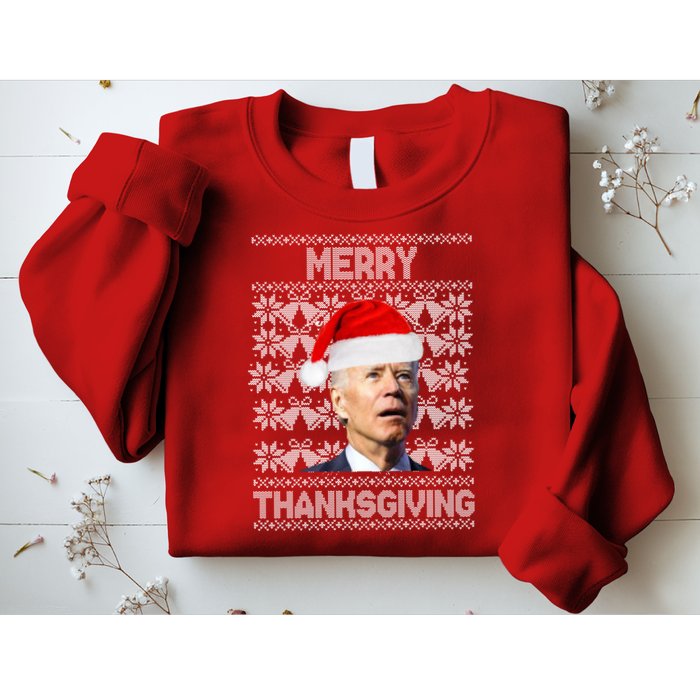 Merry Thanksgiving Funny Biden Ugly Christmas Sweatshirt