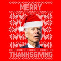 Merry Thanksgiving Funny Biden Ugly Christmas Sweatshirt