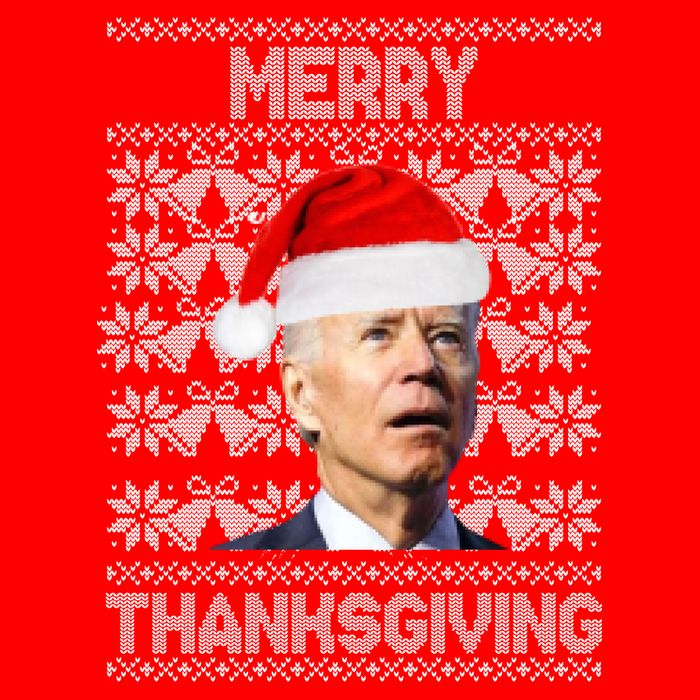Merry Thanksgiving Funny Biden Ugly Christmas Sweatshirt