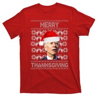 Merry Thanksgiving Funny Biden Ugly Christmas T-Shirt