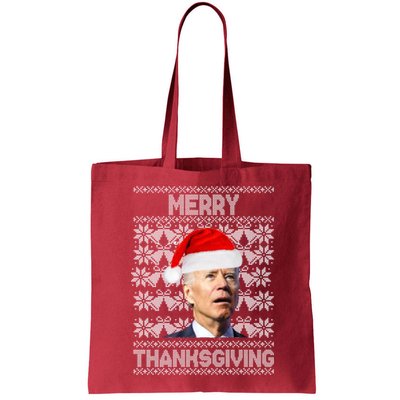 Merry Thanksgiving Funny Biden Ugly Christmas Bag