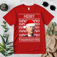 Merry Thanksgiving Funny Biden Ugly Christmas Premium T-Shirt