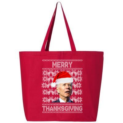 Merry Thanksgiving Funny Biden Ugly Christmas 25L Jumbo Tote