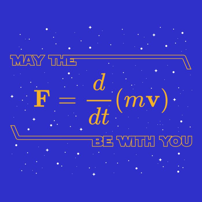 May The F = M(Dv/Dt) Be With You Funny Physics Geek Gift Mousepad