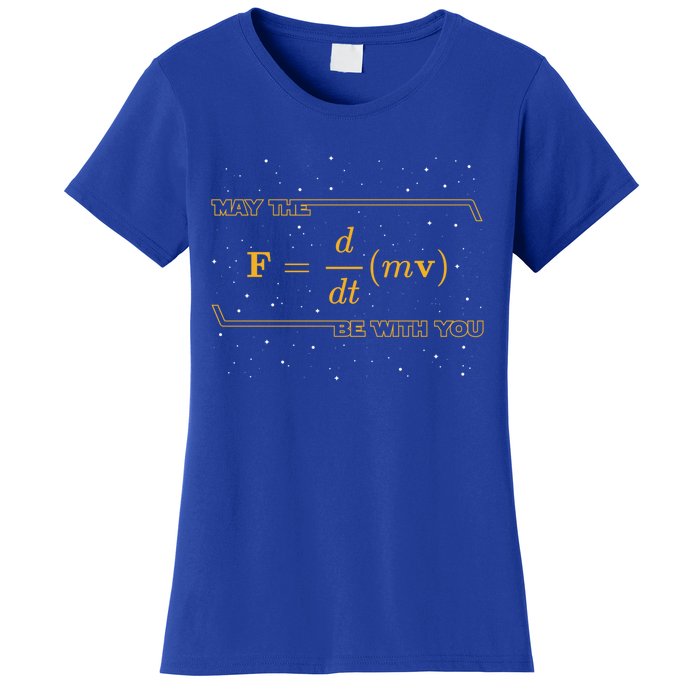 May The F = M(Dv/Dt) Be With You Funny Physics Geek Gift Women's T-Shirt