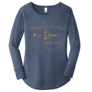 May The F = M(Dv/Dt) Be With You Funny Physics Geek Gift Women's Perfect Tri Tunic Long Sleeve Shirt