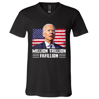 Million Trillion Fafillion Confused Biden Trump Debates 2024 V-Neck T-Shirt