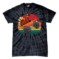 Monster Truck Funny Turkey Sunset Retro Thanksgiving Tie-Dye T-Shirt