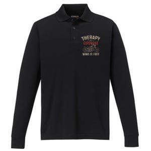 Motorcycle Therapy Funny Performance Long Sleeve Polo