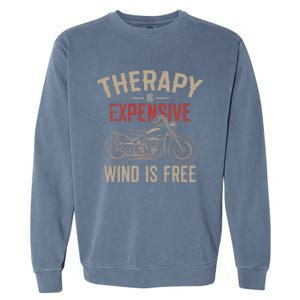 Motorcycle Therapy Funny Garment-Dyed Sweatshirt