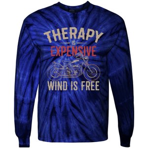 Motorcycle Therapy Funny Tie-Dye Long Sleeve Shirt