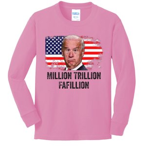 Million Trillion Fafillion Confused Biden Trump Debates 2024 Kids Long Sleeve Shirt