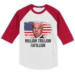 Million Trillion Fafillion Confused Biden Trump Debates 2024 Kids Colorblock Raglan Jersey