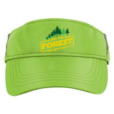 May The Forest Be With You Funny Earth Day Camping Space Pun Adult Drive Performance Visor