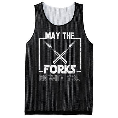 May The Fork Be With You Vintage Bbq Chef, Funny Christmas Gift Mesh Reversible Basketball Jersey Tank