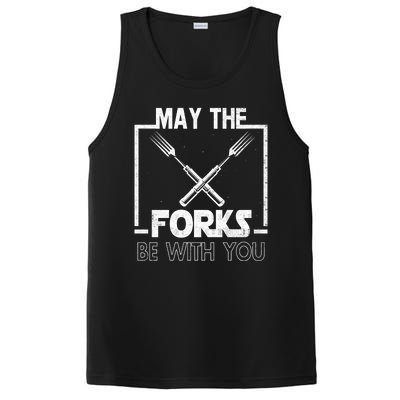 May The Fork Be With You Vintage Bbq Chef, Funny Christmas Gift PosiCharge Competitor Tank