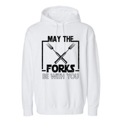 May The Fork Be With You Vintage Bbq Chef, Funny Christmas Gift Garment-Dyed Fleece Hoodie