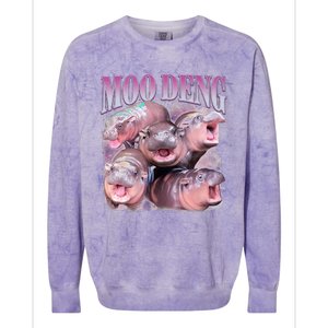 Moodeng The Famous Baby Pigmy Hippo Moodeng Colorblast Crewneck Sweatshirt