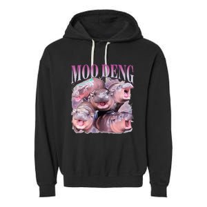 Moodeng The Famous Baby Pigmy Hippo Moodeng Garment-Dyed Fleece Hoodie