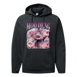 Moodeng The Famous Baby Pigmy Hippo Moodeng Performance Fleece Hoodie