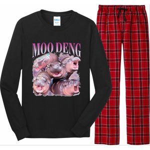 Moodeng The Famous Baby Pigmy Hippo Moodeng Long Sleeve Pajama Set