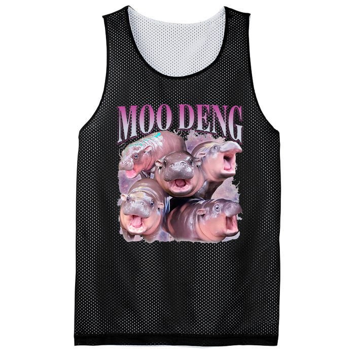 Moodeng The Famous Baby Pigmy Hippo Moodeng Mesh Reversible Basketball Jersey Tank