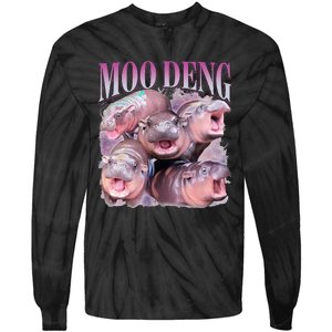 Moodeng The Famous Baby Pigmy Hippo Moodeng Tie-Dye Long Sleeve Shirt